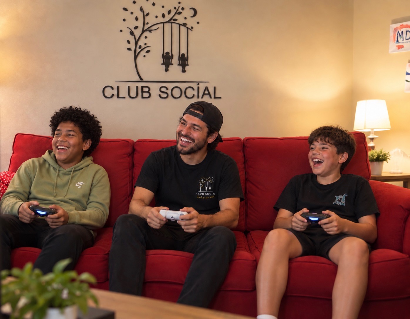 Club Social friends playing video games