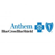 Anthem Blue Cross Blue Shield logo with blue shields and text.
