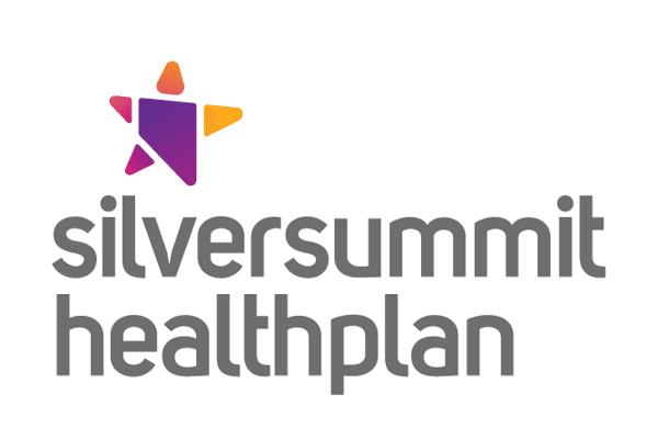 Silversummit Healthplan logo with purple and orange star design.