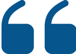 Blue quotation marks on a black background.