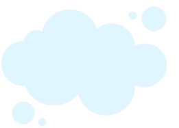 A sky blue cloud shape on a darker blue background.